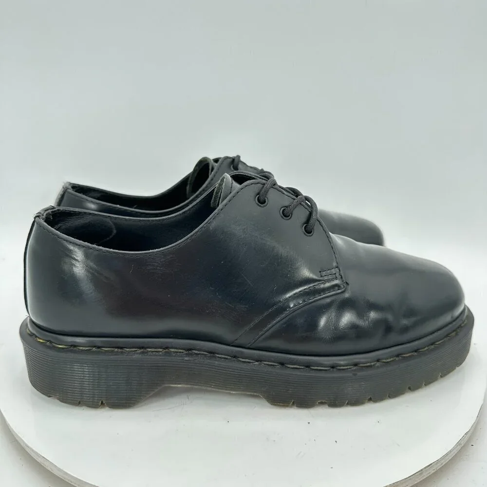 Dr Martens 1461 Women Size 9 Black Smooth Leather Platform Lace Up Derby Shoes